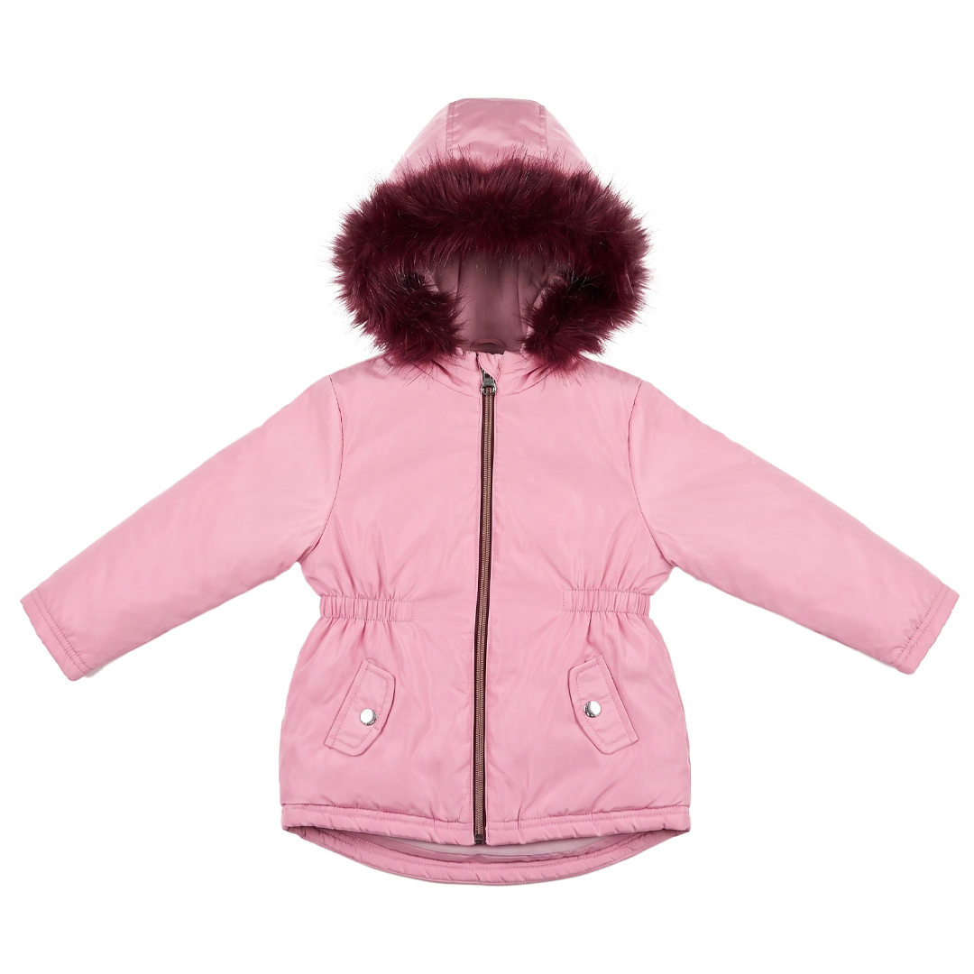 Kids Cinched Waist Jacket with Fur Hood