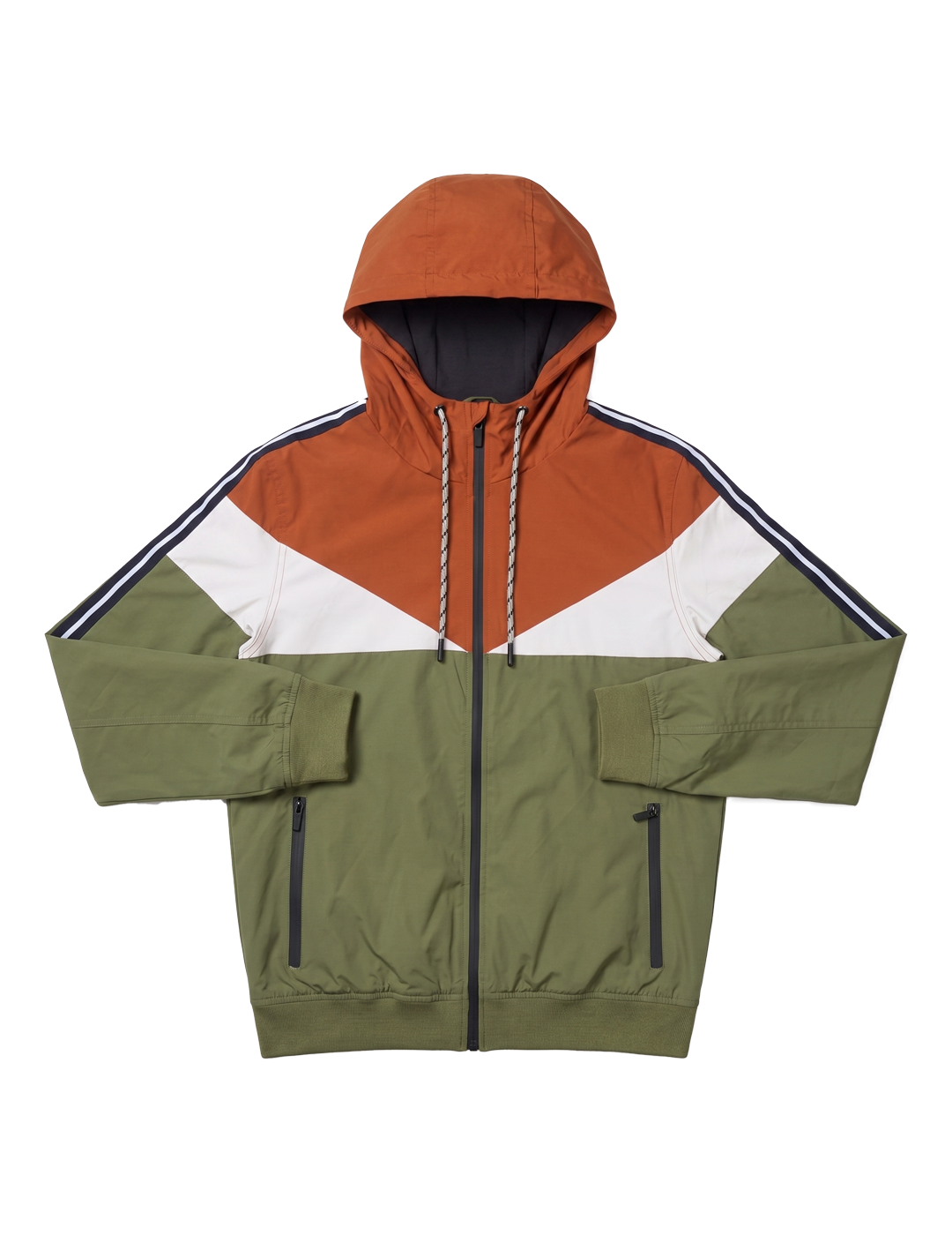 Men's Retro Contrast Hooded Jacket