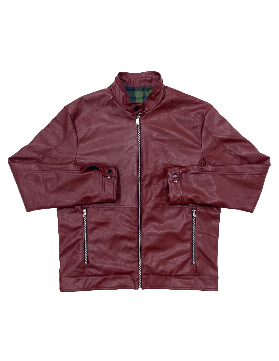 Men's Faux Leather Cafe Racer Jacket