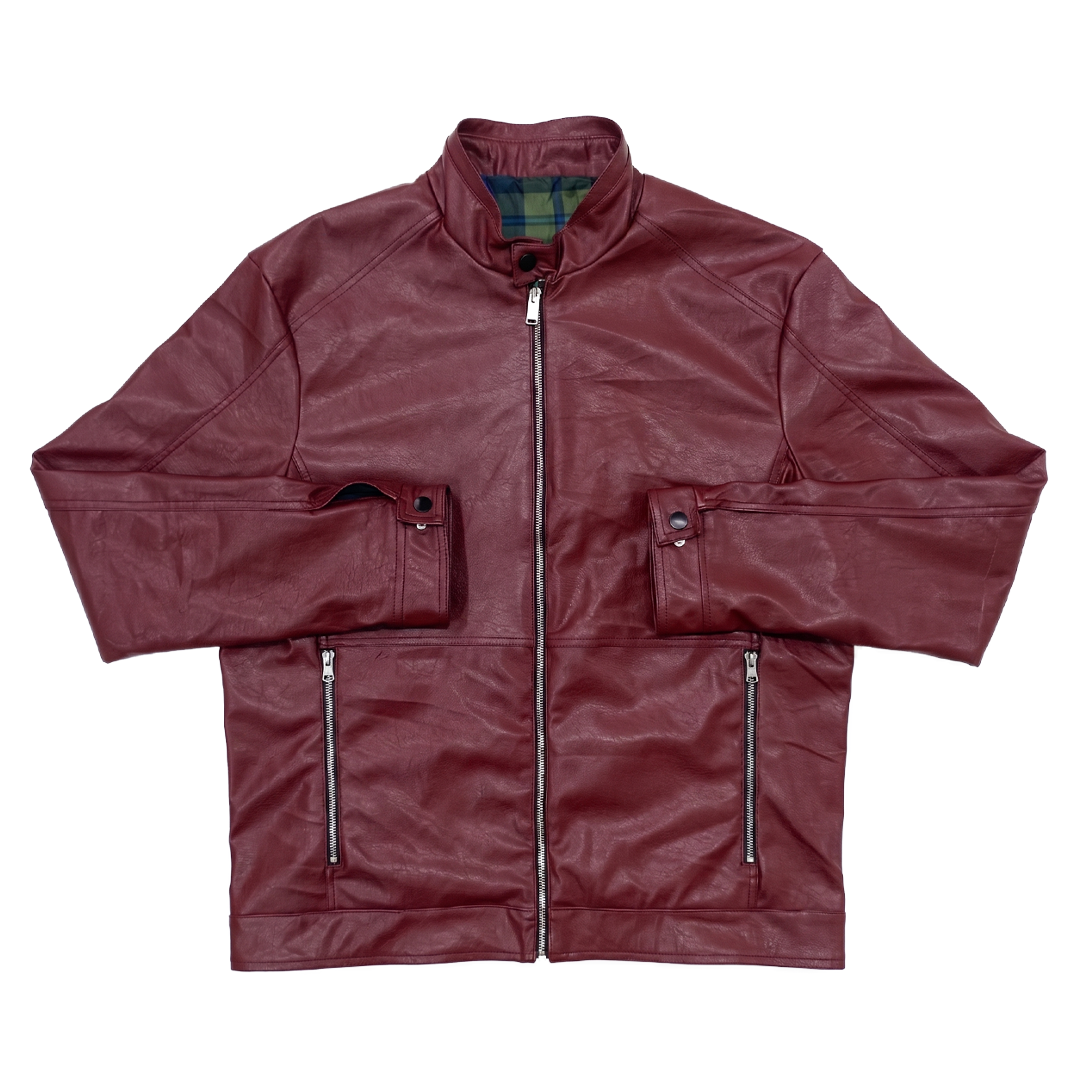 Mens Leather Racer Jacket