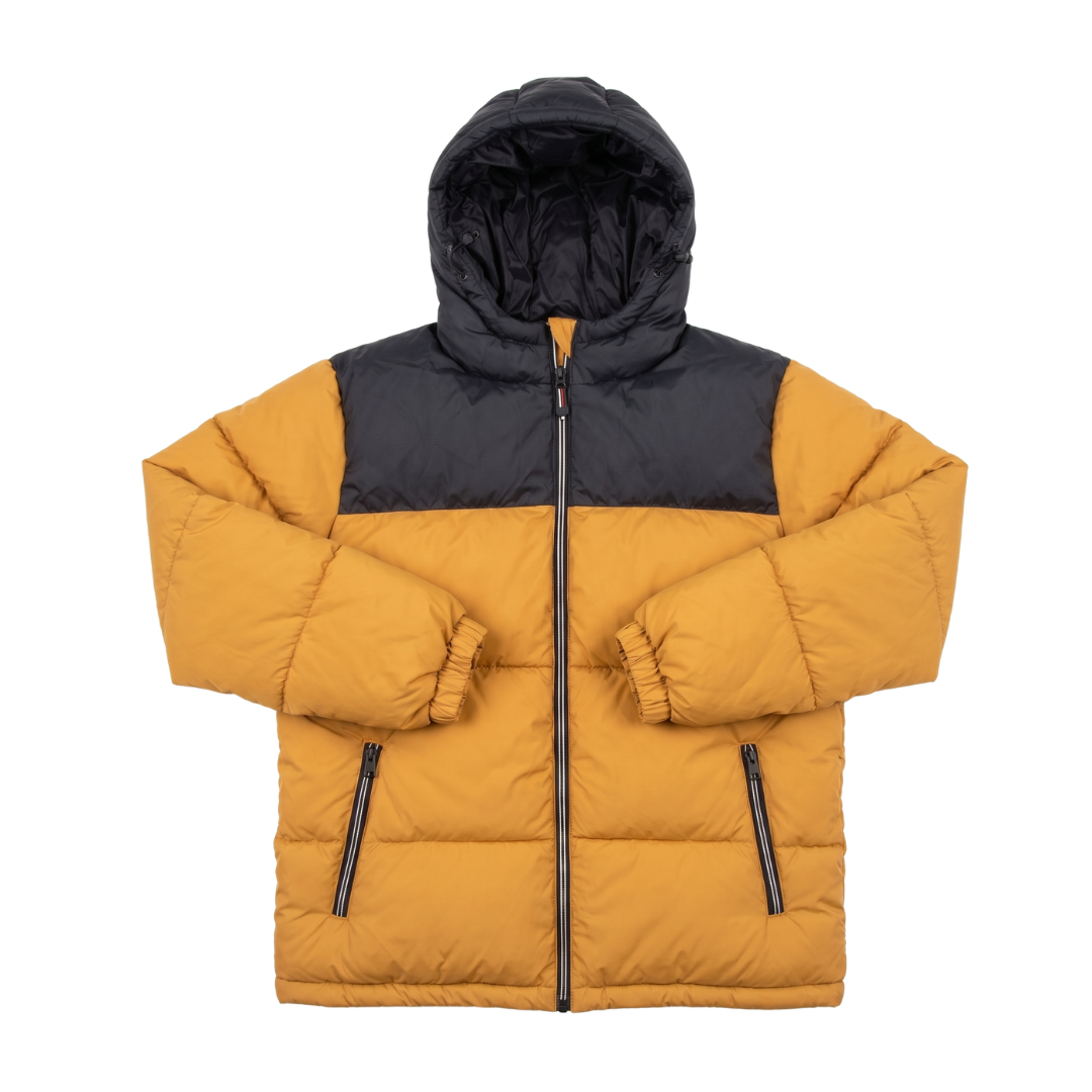 Mens Contrast Hooded Puffer Jacket