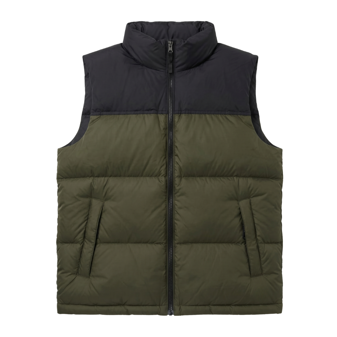 Mens Sleeveless Contrast Puffer Vest